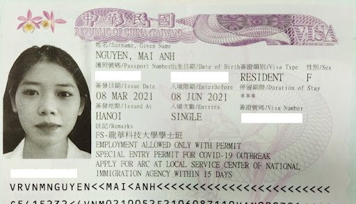 (visa bạn Nguyễn Thị Mai Anh – trường ĐH KHKT Long Hoa kì tháng 2.2021)